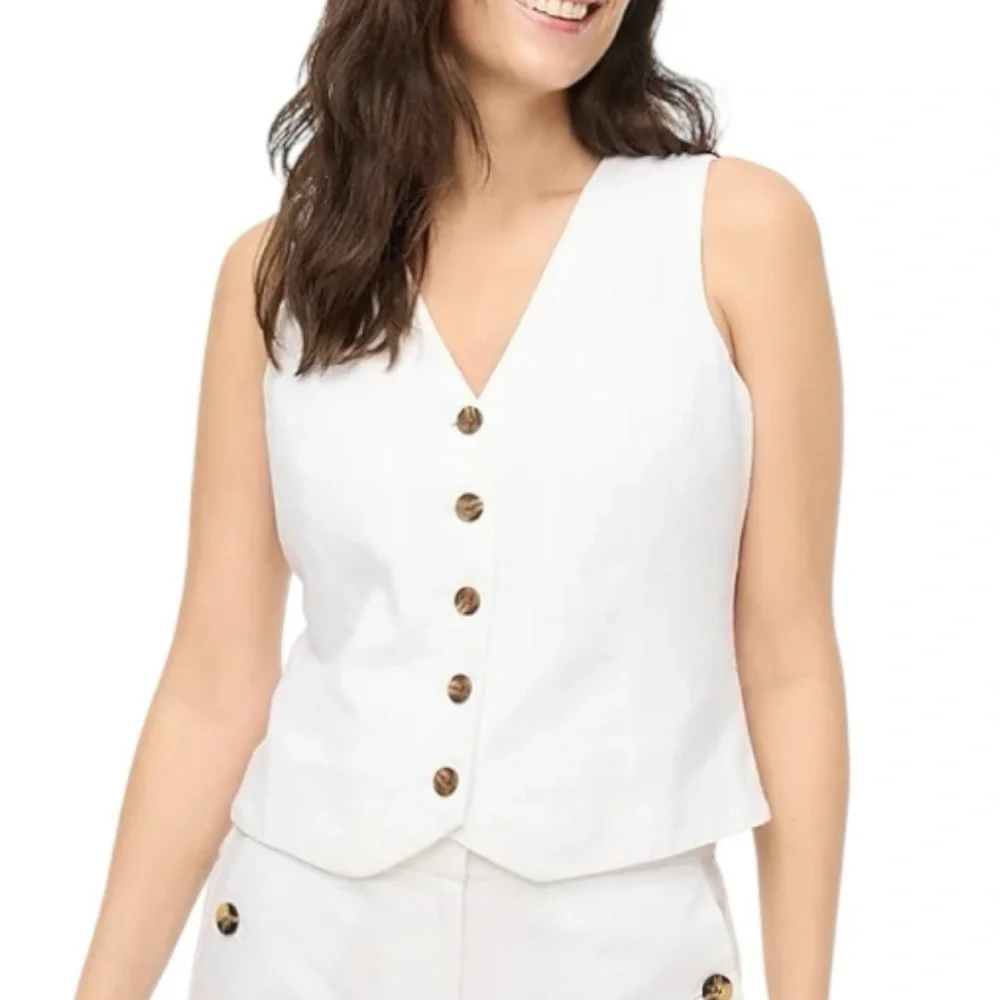 J. Crew Linen Vest - Picture 2 of 8